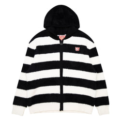 Gloomy Bear Striped Fuzzy Zip Up Jacket (ONLINE ORDER ONLY)