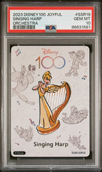 2023 CARD FUN DISNEY 100 JOYFUL ORCHESTRA SINGING HARP SSR19 PSA 10 (Online Order Only)