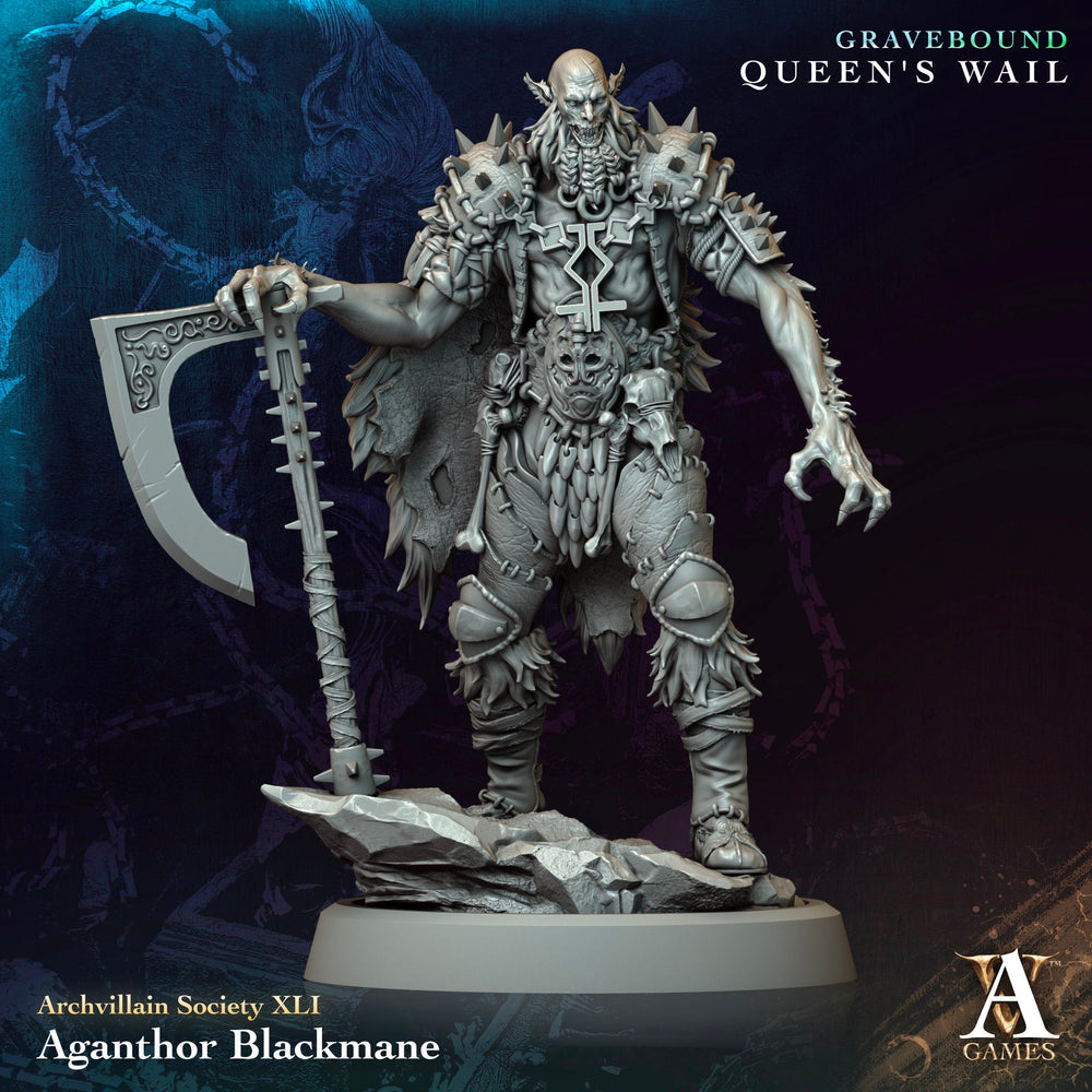 3D Printed Archvillain Games Aganthor Blackmane Archvillain Society Vol XLI 28 32mm D&D (Online Only)