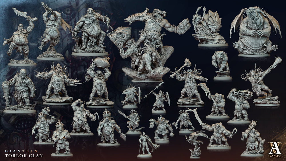 3D Printed Archvillain Games Giantkin - Torlok Clan Torlok Basher 28 32mm D&D (Online Only)