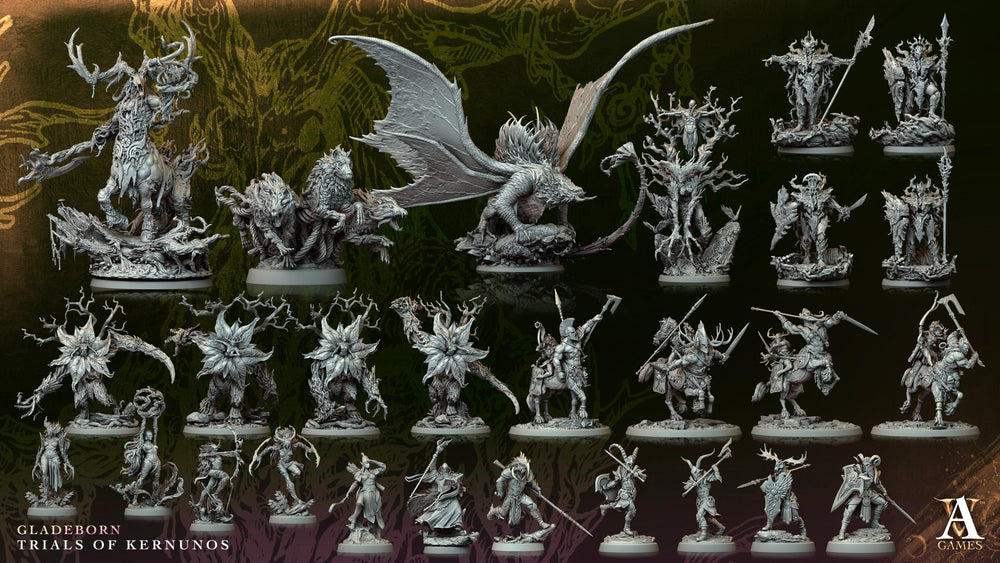 3D Printed Archvillain Games Wildpact Wyrdstrider Gladeborn - Trials of Kernunos 28 32mm D&D (Online Only)