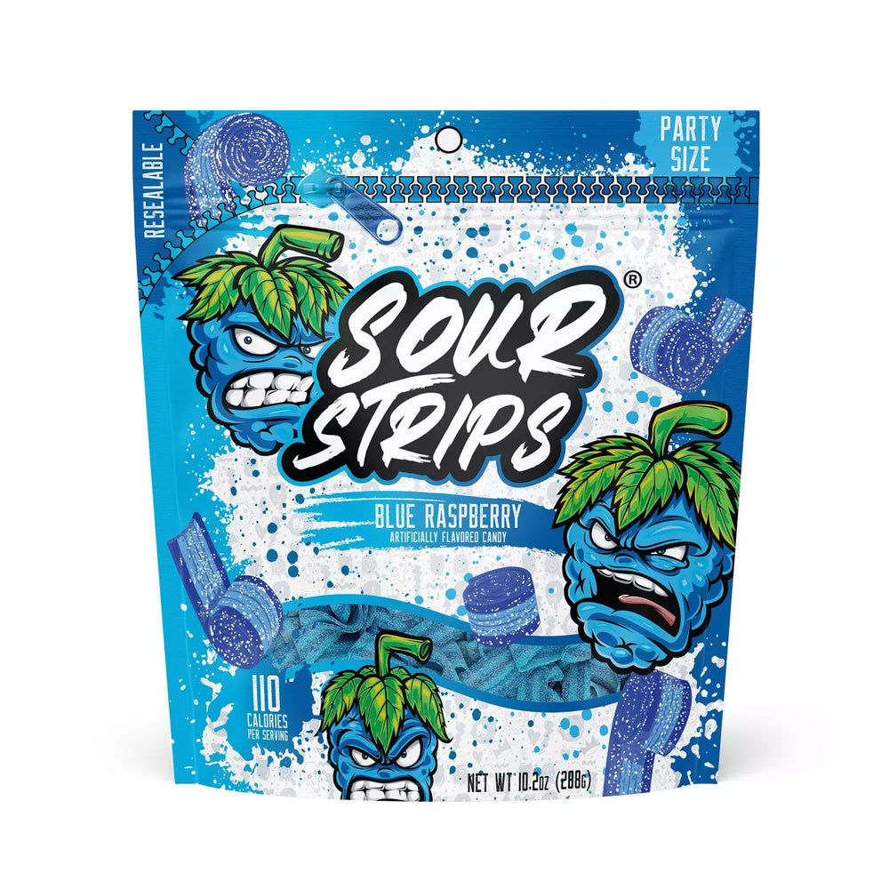 Sour Strips Blue Raspberry Party Size (288g) (ONLINE ORDER ONLY)