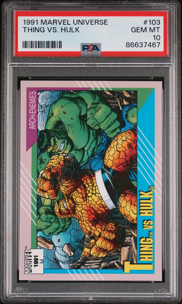 1991 MARVEL UNIVERSE THING VS. HULK  #103 - PSA 10 (Online Order Only)