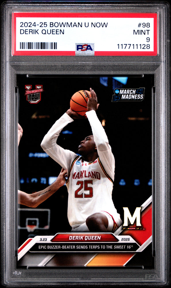 Graded 2024 Topps Bowman U Now Derik Queen #98 Rookie RC Basketball Card PSA 9 Mint (ONLINE ORDER ONLY)