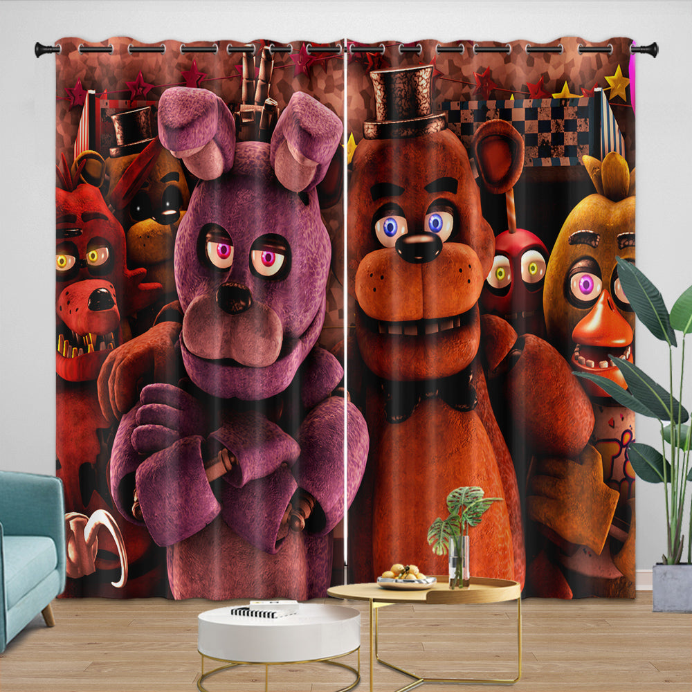 Game Five Nights At Freddys Curtains Pattern Blackout Window Drapes (Online Order Only)