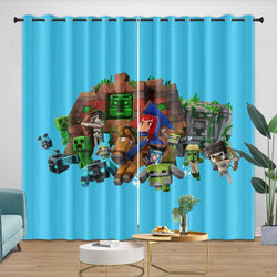 Game Pattern Minecraft Curtains Blackout Window Drapes Room Decoration (Online Order Only)