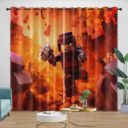 Game Pattren Roblox Curtains Blackout Window Drapes Room Decoration (Online Order Only)
