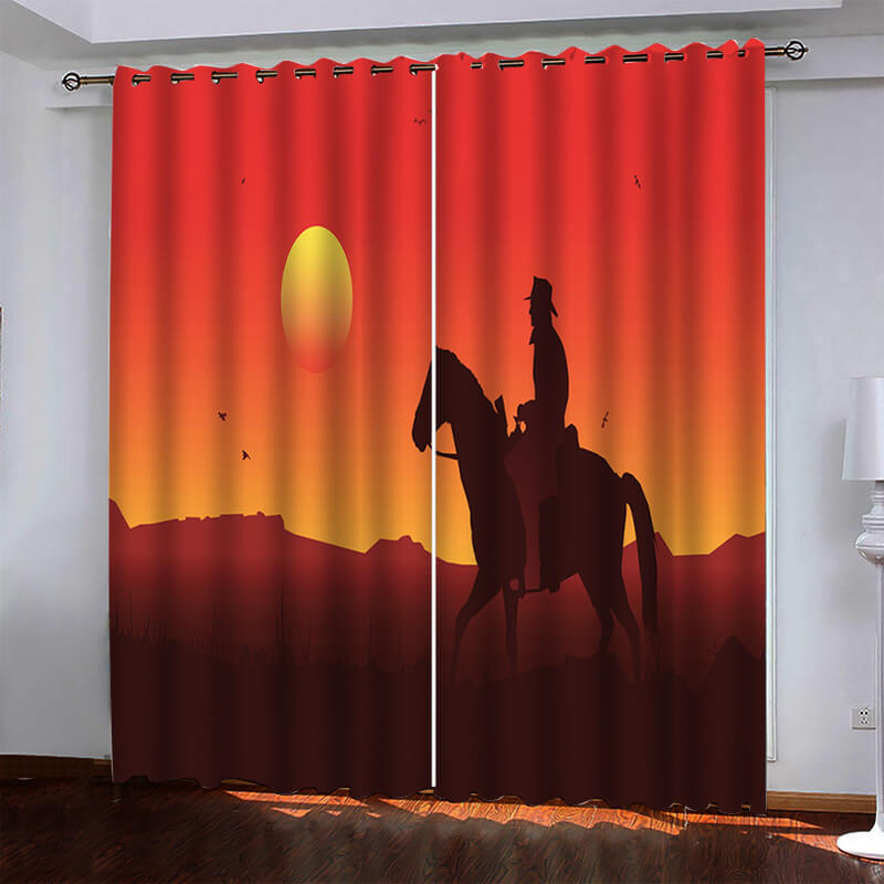 Game Red Dead Pattern Curtains Blackout Window Drapes (Online Order Only)