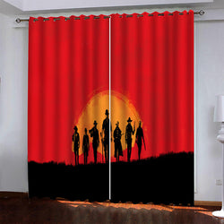 Game Red Dead Pattern Curtains Blackout Window Drapes (Online Order Only)