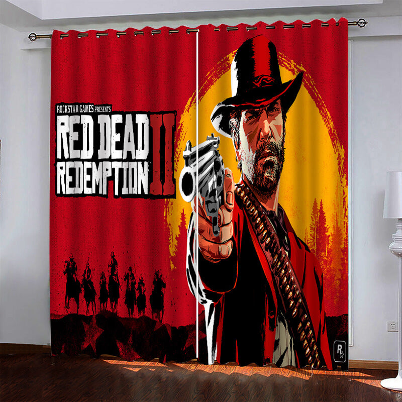 Game Red Dead Pattern Curtains Blackout Window Drapes (Online Order Only)