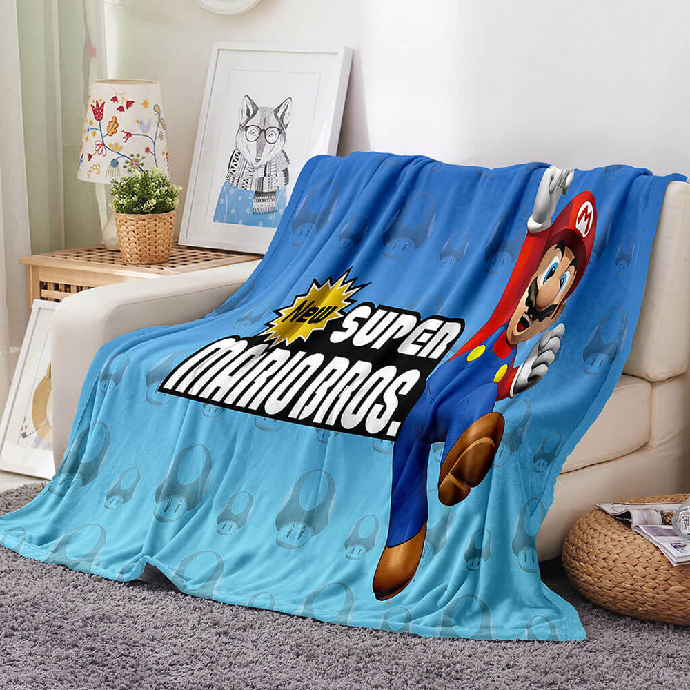 Game Super Mario Blanket Flannel Throw Room Decoration (Online Order Only)