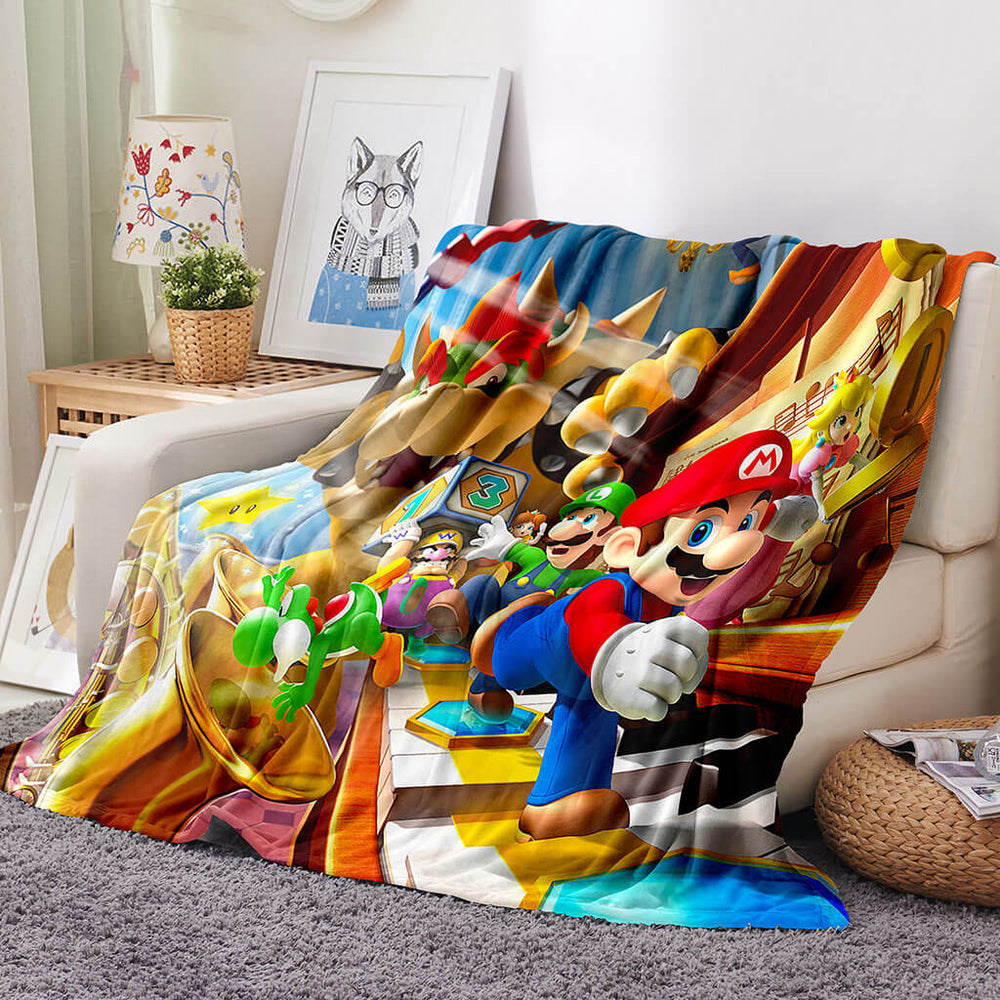 Game Super Mario Blanket Flannel Throw Room Decoration (Online Order Only)