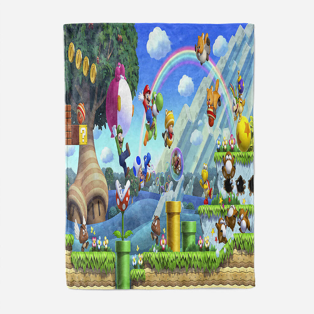 Game Super Mario Blanket Flannel Throw Room Decoration (Online Order Only)