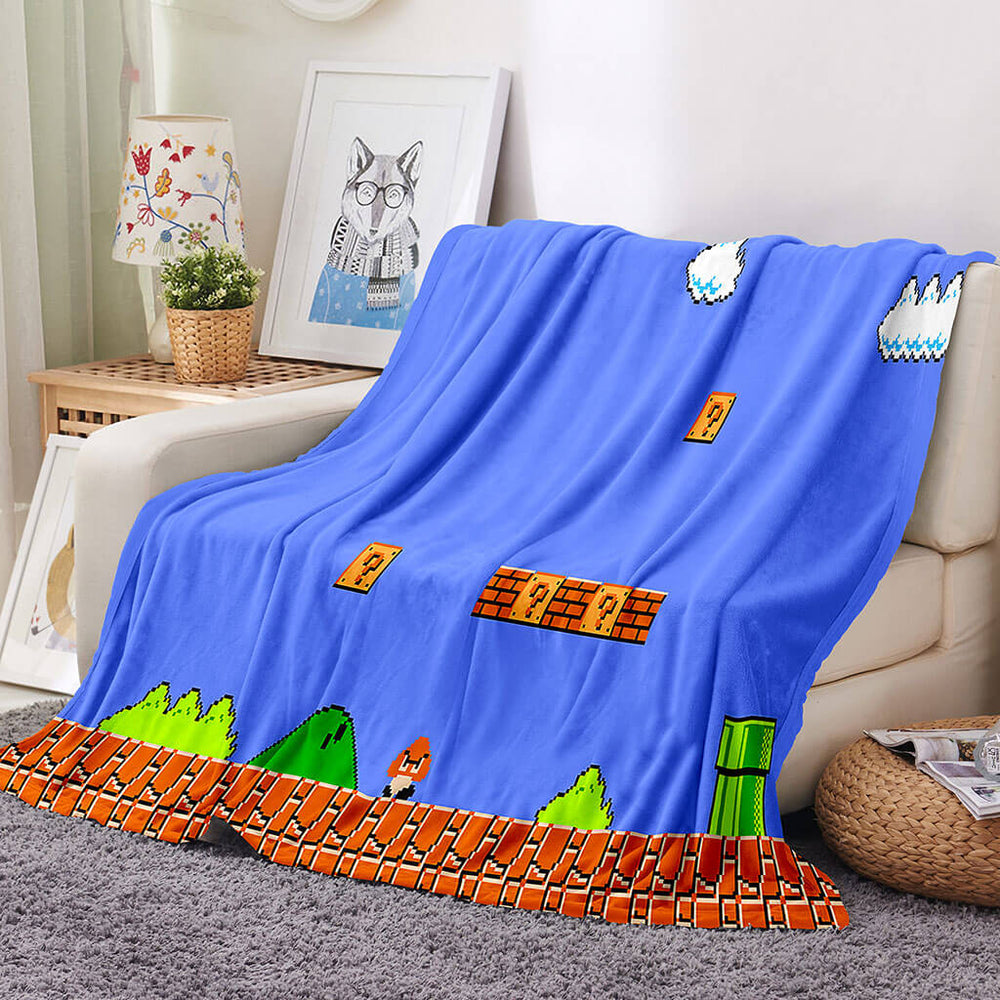 Game Super Mario Blanket Flannel Throw Room Decoration (Online Order Only)
