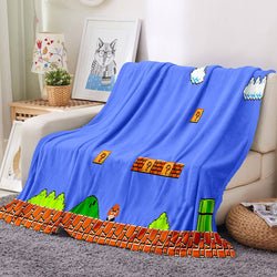 Game Super Mario Blanket Flannel Throw Room Decoration (Online Order Only)