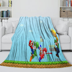 Game Super Mario Pattern Blanket Flannel Throw Kids Room Decoration (ONLINE ORDER ONLY)