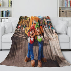 Game Super Mario Pattern Blanket Flannel Throw Kids Room Decoration (ONLINE ORDER ONLY)