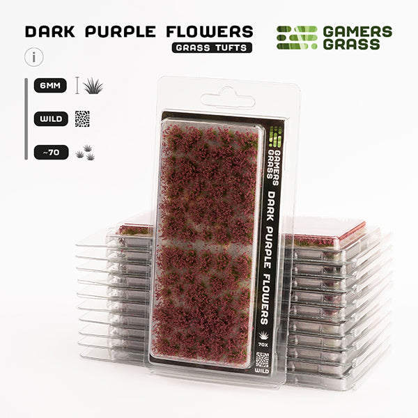 Gamers Grass Tufts: Dark Purple Flowers - Wild