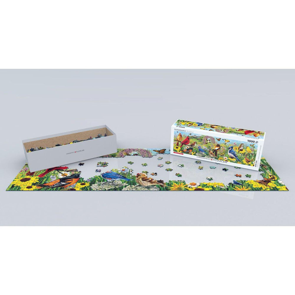 Garden Birds 1000 Piece Panoramic Jigsaw Puzzle Eurographics (ONLINE ORDER ONLY)