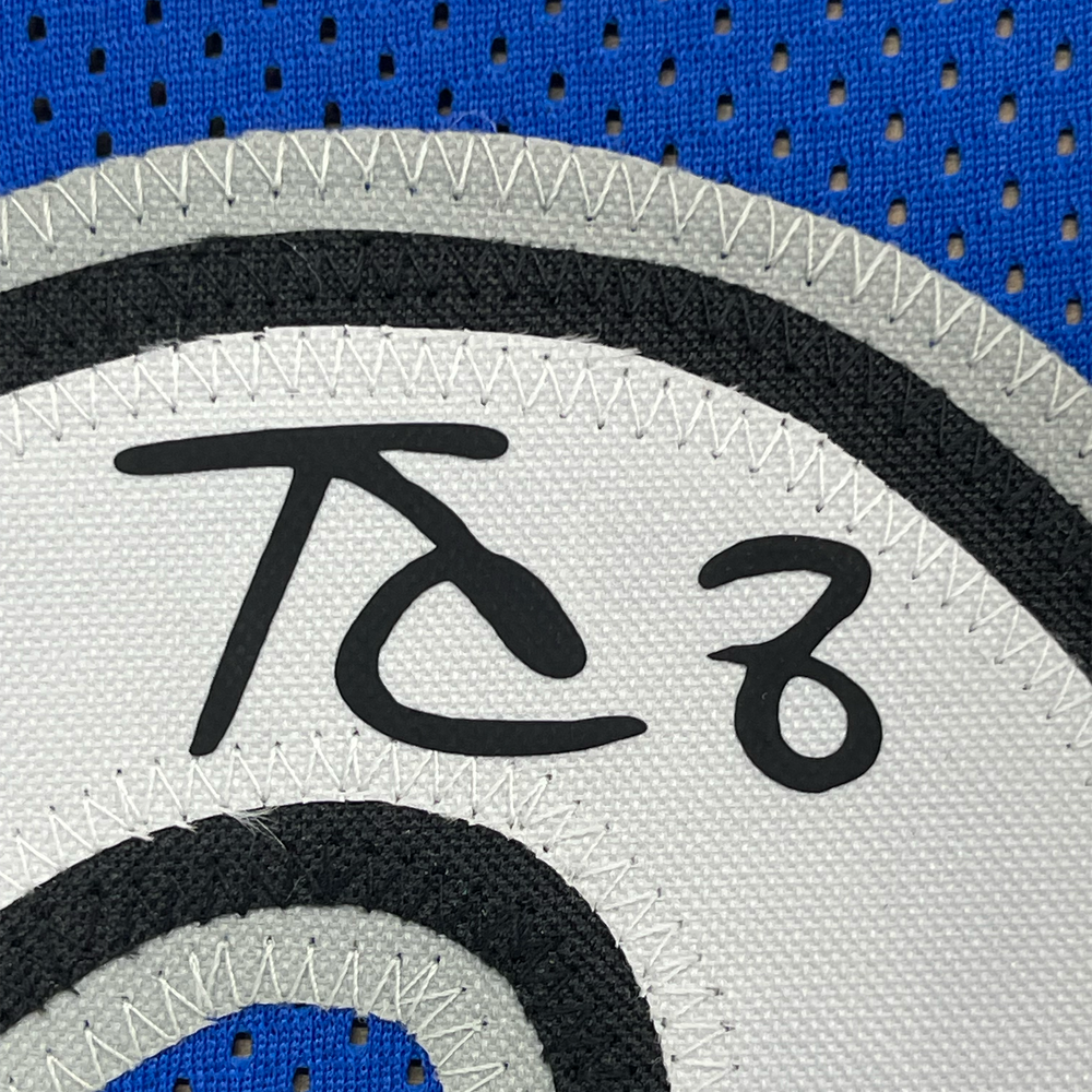 Framed Facsimile Autographed Kevin Garnett 35x39 Minnesota Blue Reprint Laser Auto Basketball Jersey (ONLINE ORDER ONLY)