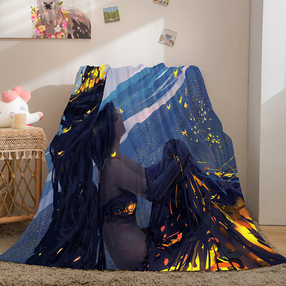 Ghost Blade Cosplay Flannel Fleece Blanket (Online Order Only)