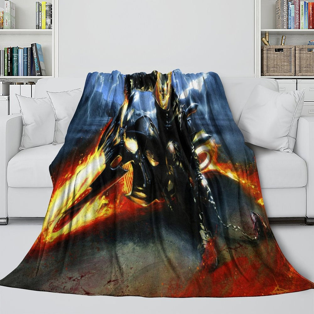 Ghost Rider Blanket Pattern Flannel Kids Room Throw (ONLINE ORDER ONLY)