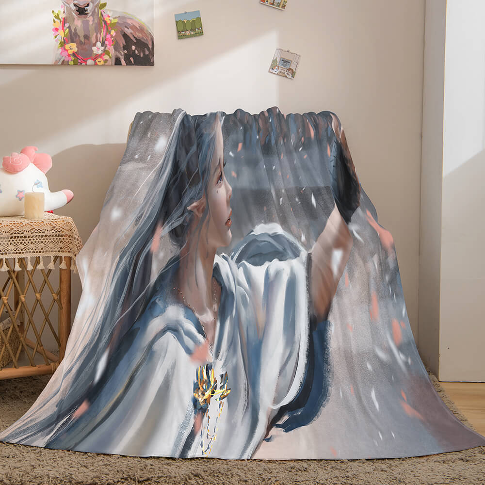 Game Ghost Blade Cosplay Flannel Fleece Blanket (Online Order Only)
