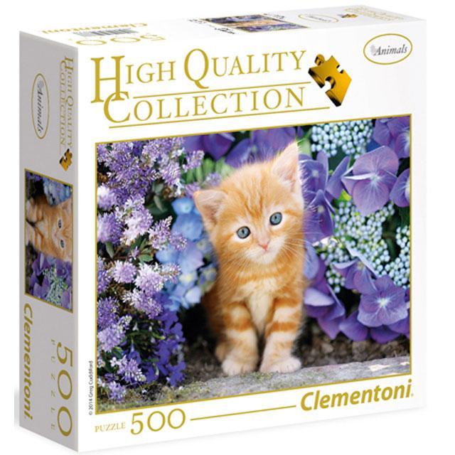 Ginger Cat in Flowers 500 Piece Jigsaw Puzzle Clementoni (ONLINE ORDER ONLY)