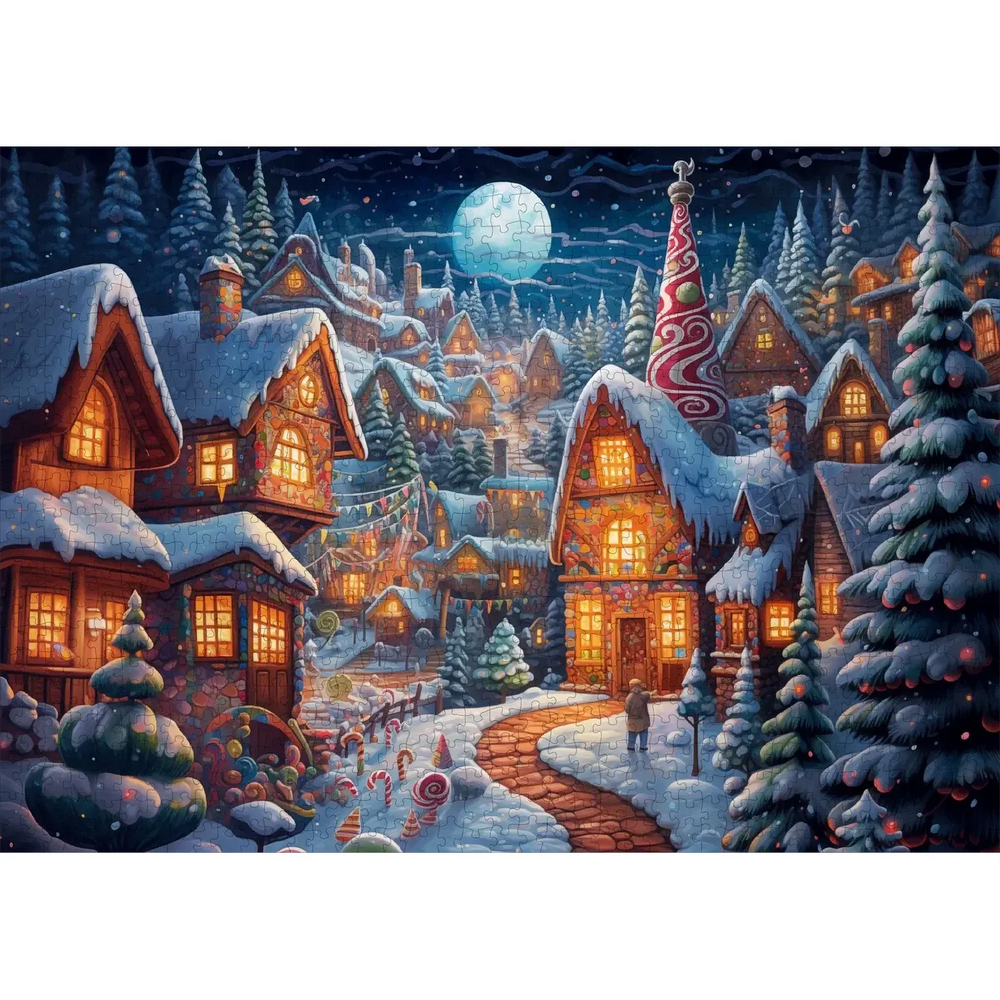 Gingerbread Grove 1000 Piece Jigsaw Puzzle Trippy