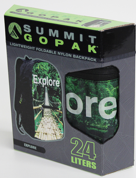 24 LITER Summit GoPak Squares Folding Lightweight Backpack (ONLINE ORDER ONLY)