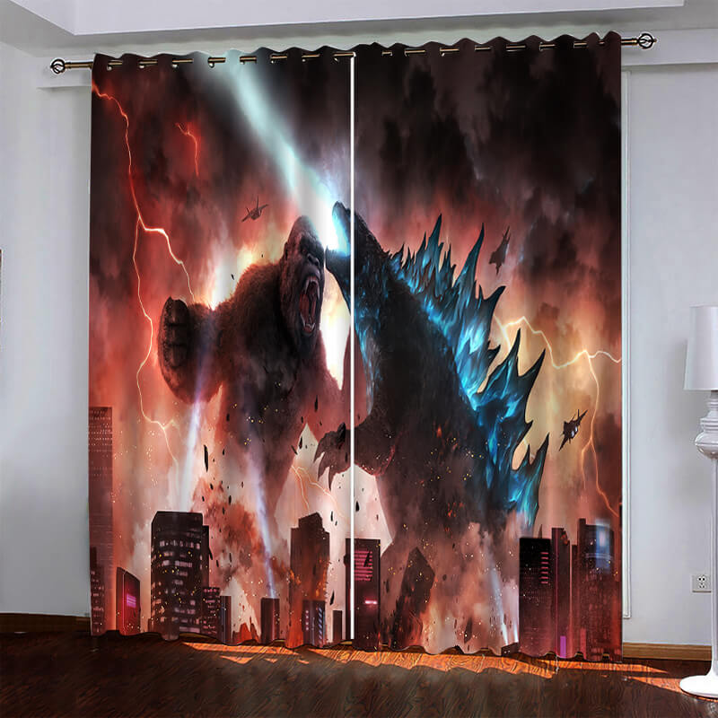 Godzilla Curtains Pattern Blackout Window Drapes (Online Order Only)