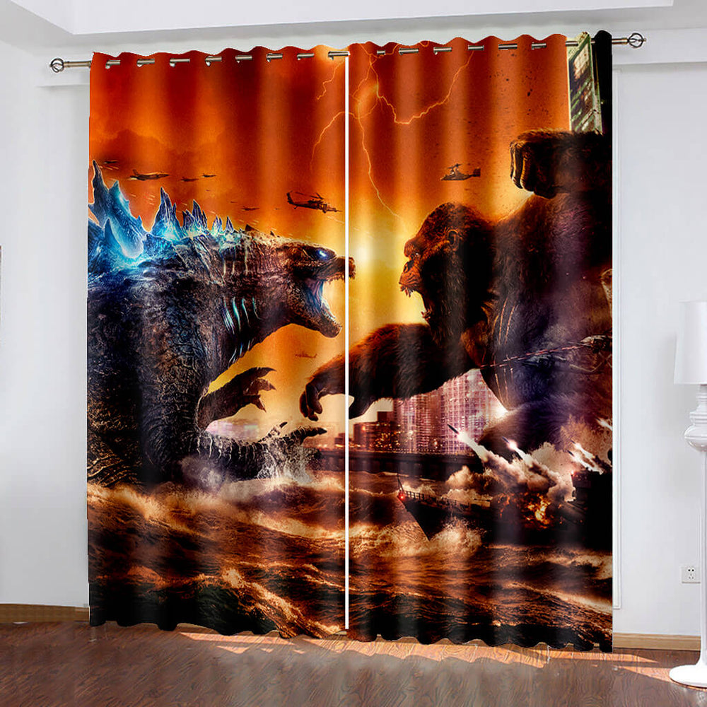 Godzilla vs Kong Curtains Blackout Window Drapes (Online Order Only)