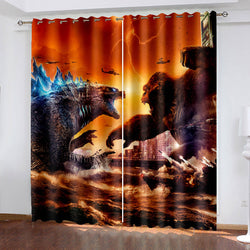 Godzilla Curtains Pattern Blackout Window Drapes (Online Order Only)