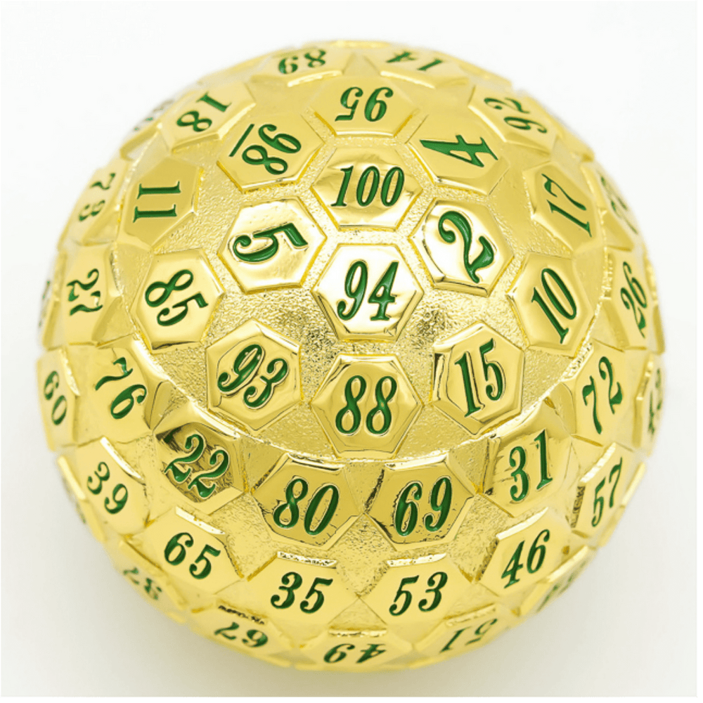 45mm Metal D100 - Gold with Green (ONLINE ORDER ONLY)
