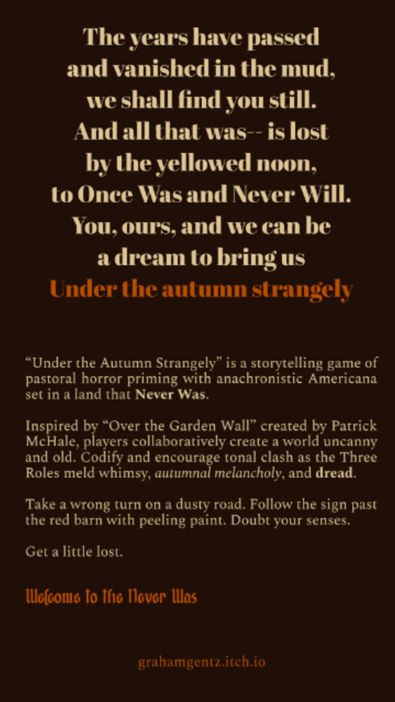 Under the Autumn Strangely (ONLINE ORDER ONLY)