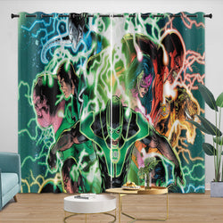 Green Lantern Curtains Pattern Blackout Window Drapes (ONLINE ORDER ONLY)
