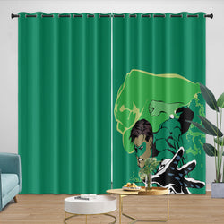 Green Lantern Curtains Pattern Blackout Window Drapes (ONLINE ORDER ONLY)