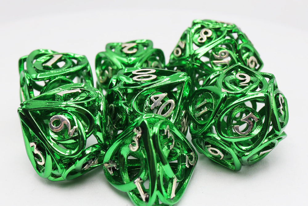 Hollow Hearts: Green - Metal RPG Dice Set (ONLINE ORDER ONLY)