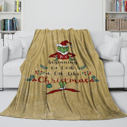 Grinch Blanket Pattern Flannel Throw Kids Room Decoration (ONLINE ORDER ONLY)
