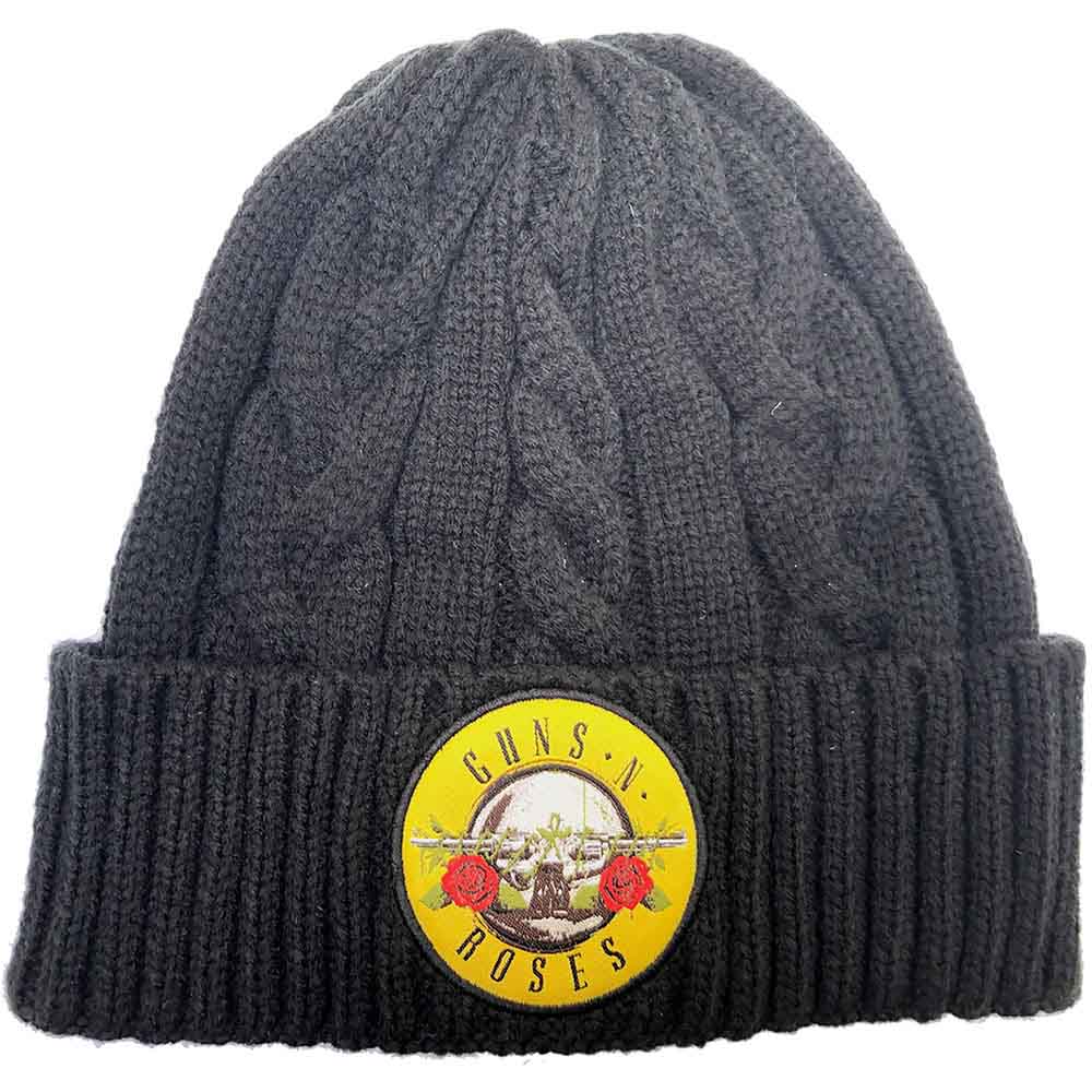 Guns N' Roses Classic Rock Patch Cable Knit Beanie (ONLINE ORDER ONLY)