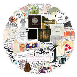 10/30/50PCS Alison Swift Taylor Folk Song Graffiti Stickers Aesthetic Motorcycle Laptop Guitar Phone Diary Waterproof Sticker (Online Order Only)