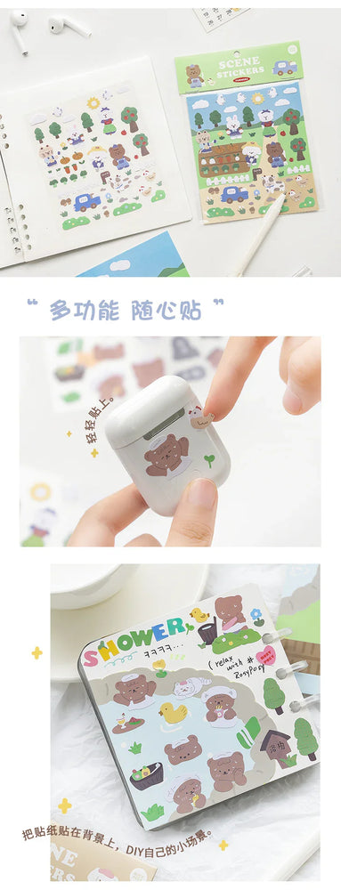 2Pcs Lovely Daily Series Stickers ins Hand Account Decoration Material Stickers Scrapbooking Stick Label Diary Album Stationery (ONLINE ORDER ONLY)