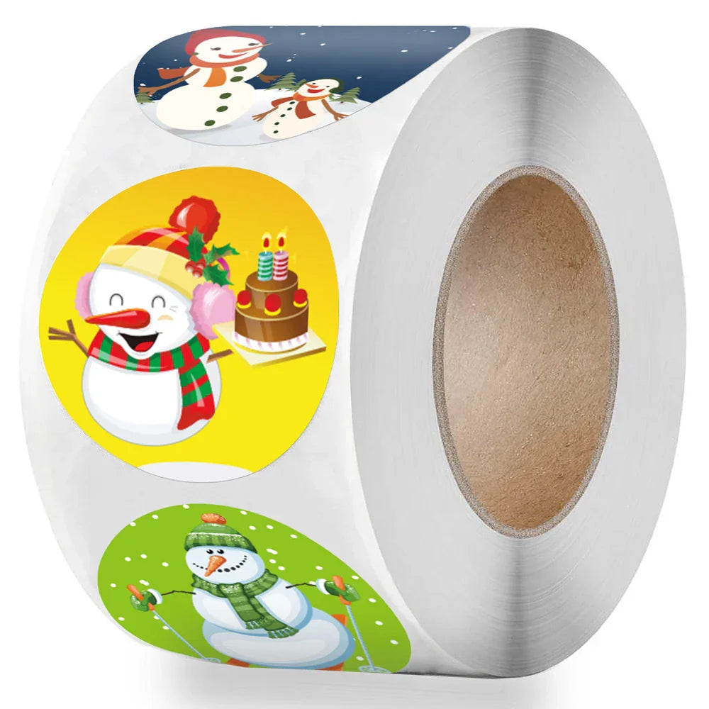 100-500Pcs Merry Christmas Santa Claus Sticker 1inch Decor DIY Wrapping Gift Decoration Xmas Kids Thank You Seal Label (ONLINE ORDER ONLY)
