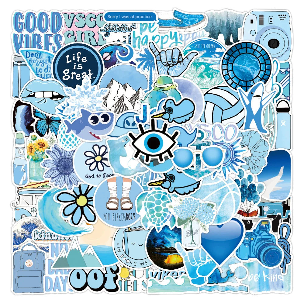 Cute Cartoon Vsco Girl Stickers for Water Bottle, Laptop, Phone, Bike - 10/30/50/100PCS (Online Order Only)