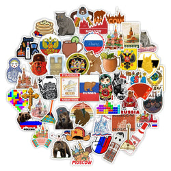 10/30/50PCS Retro Mix Russia Sign Matryoshka Bear Power Cool Stickers Motorcycle Laptop Guitar Phone Graffiti Decal Sticker Toy (ONLINE ORDER ONLY)