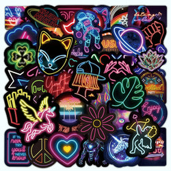 10/30/50/100PCS Cartoon Neon Light Graffiti Sticker Packs (ONLINE ORDER ONLY)