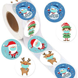 100-500Pcs Merry Christmas Santa Claus Sticker 1inch Decor DIY Wrapping Gift Decoration Xmas Kids Thank You Seal Label (ONLINE ORDER ONLY)