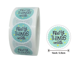 100-500pcs Round Paper Pink Pretty Things Inside Stickers Gold Thank You Stickers For Small Business Packaging Seal Label (ONLINE ORDER ONLY)
