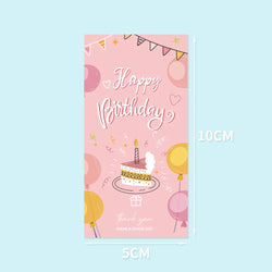 50Pcs/Pack Happy Birthday Stickers Seal Labels 2*4 Inch Cute Kids Gift Decorative Stickers Thank You Package Stickers (ONLINE ORDER ONLY)