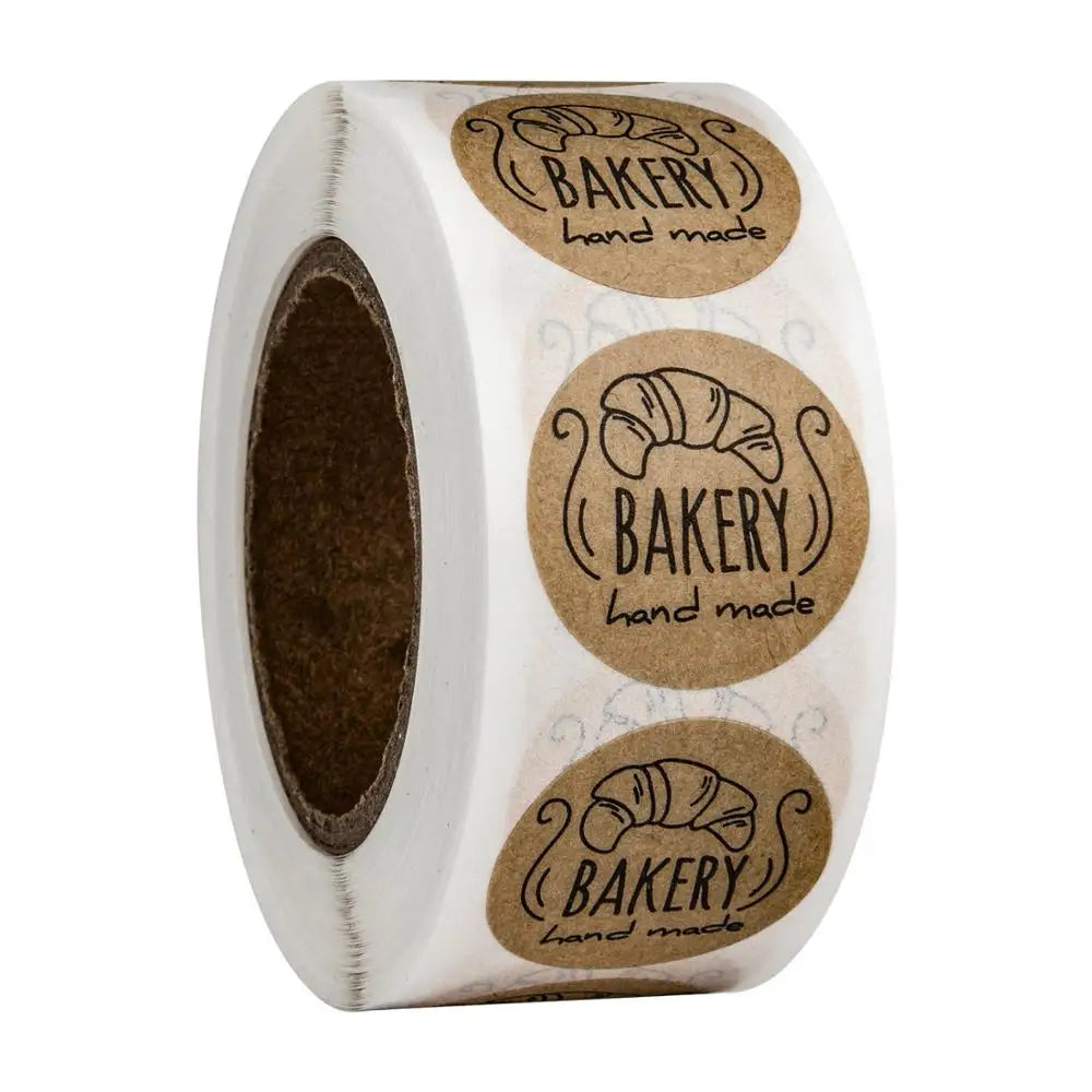 100-500pcs Kraft Paper Hand Made Stickers "bakery" Scrapbooking For Cookie Boxes Seal Labels Sticker Cute Stationery (Online Order Only)